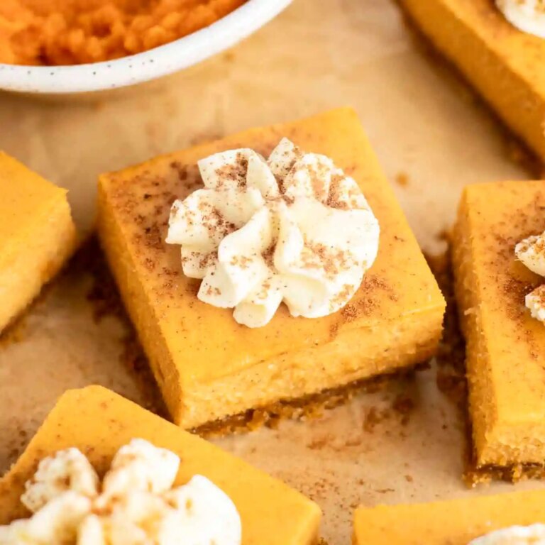 Barres de Cheesecake à la Citrouille – Faites Souvent des Gâteaux, Faciles et délicieux 😋