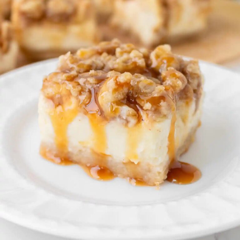 Barres de Cheesecake aux Pommes Caramélisées – Vivez Bien, Cuisez Souvent